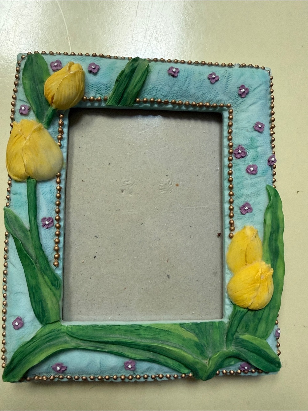 3D Floral Picture Frame Yellow Tulip Flowers